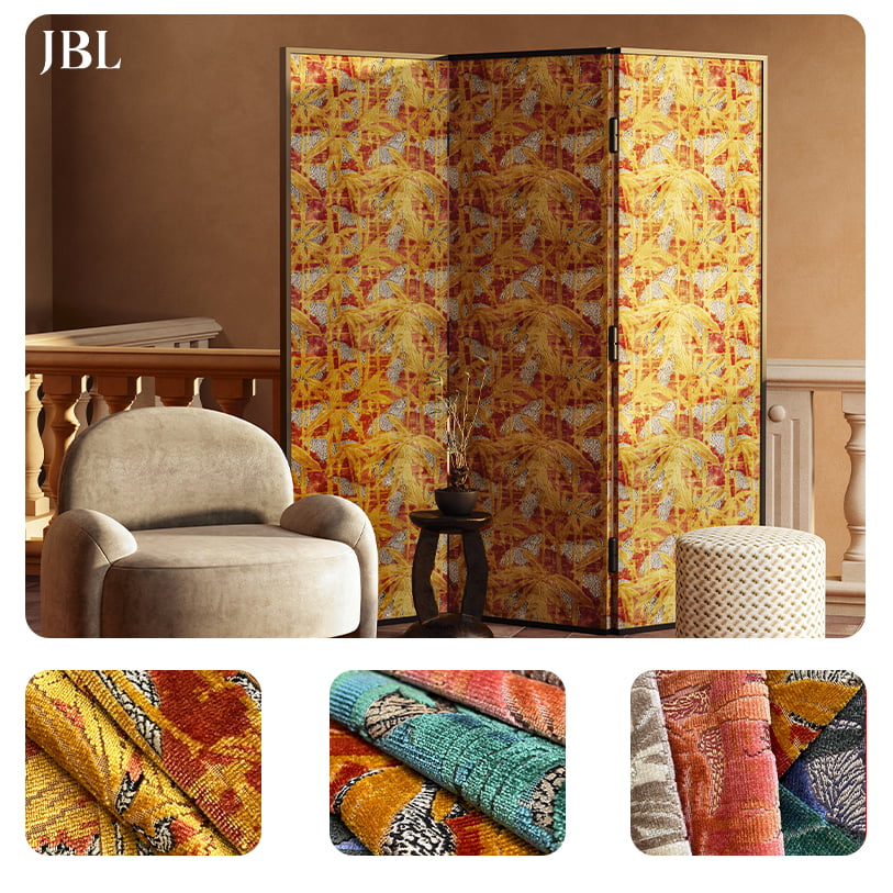 JBL Yüksək Keyfiyyətli Kəsilmiş Xovlu Məxmər Parça Moda Yeni Kolleksiya Dəbdəbəli Dizayn Divan üçün Morden Stil Jakarlı Məxmər